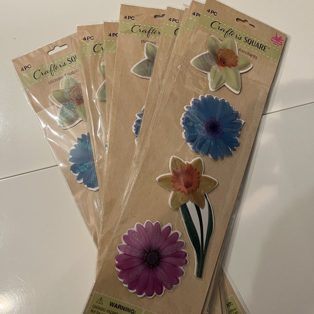 Flower Foam Stickers / Home‎ Decor Projects (New) - 10 packs